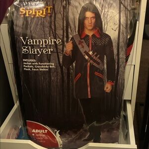 Male Vampire Slayer Costume with Black and Red